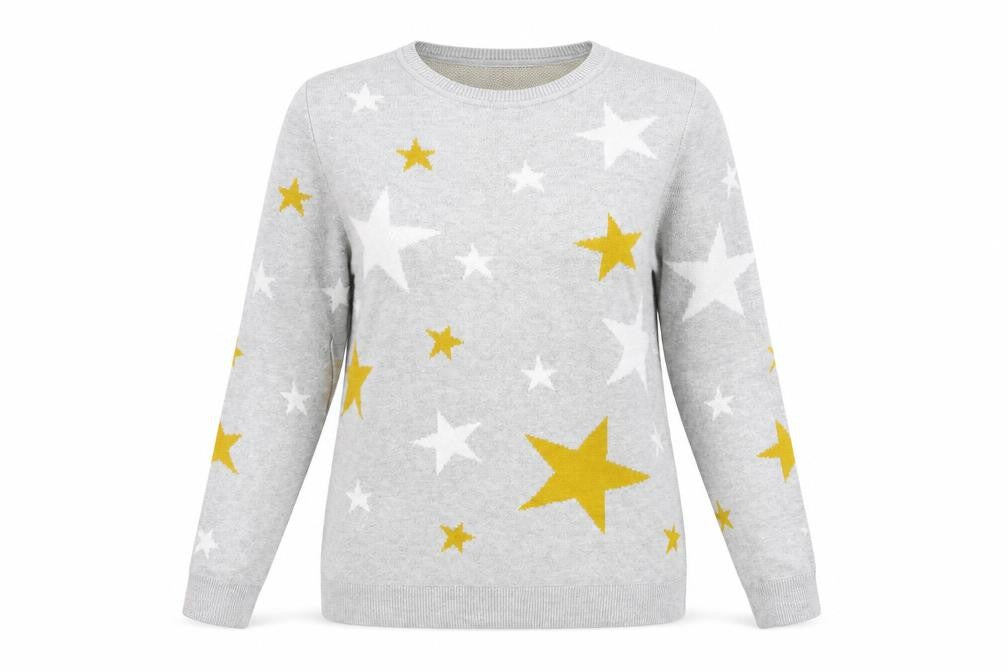F&F Womens Grey Geometric  Pullover Jumper Size 6