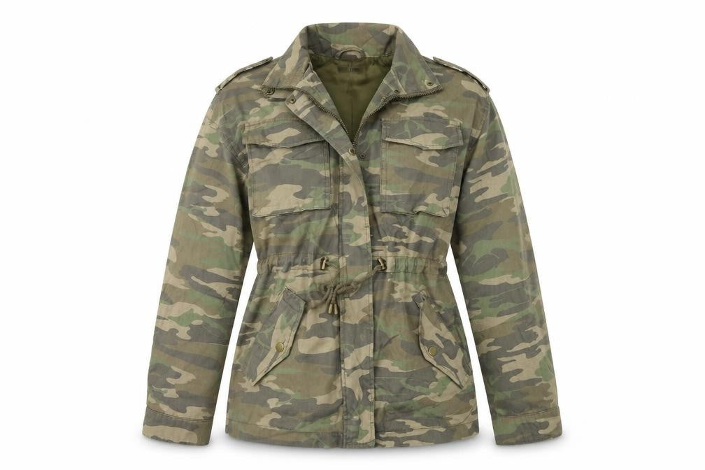 Atmosphere Womens Green Geometric  Jacket Coat Size 4