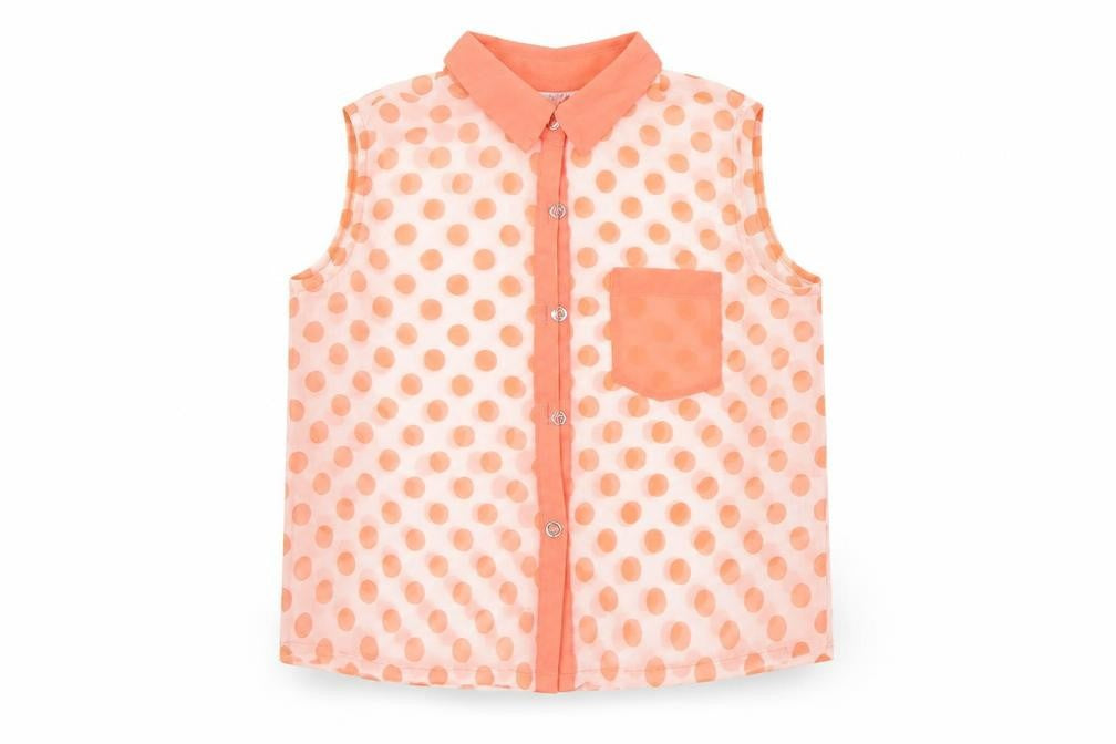 Love Me Girls Orange Spotted  Basic Button-Up Size 11-12 Years