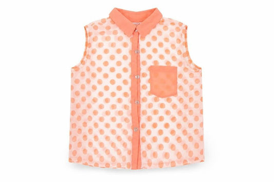 Love Me Girls Orange Spotted  Basic Button-Up Size 11-12 Years