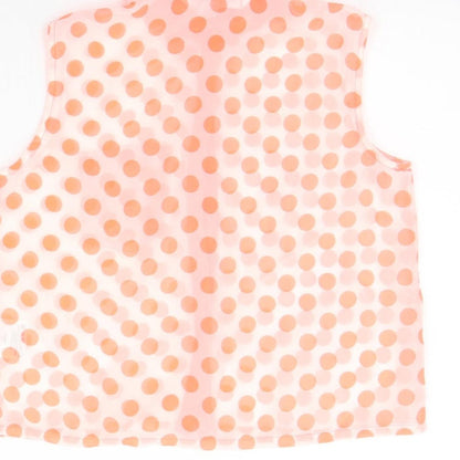 Brand and care label for Love Me girls’ orange spotted basic button-up, size 11-12, years