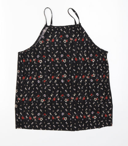 Additional front view of New Look girls’ black floral basic blouse, size 14, years