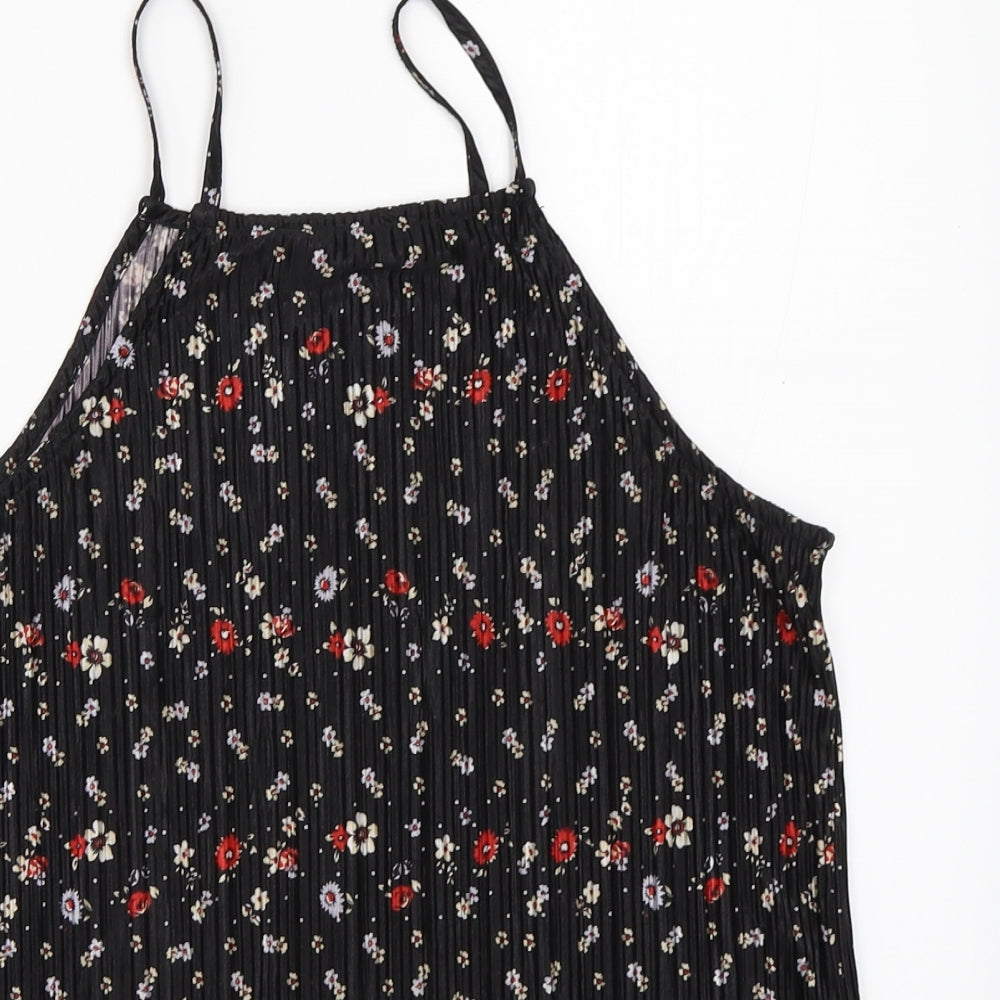 New Look Girls Black Floral  Basic Blouse Size 14 Years