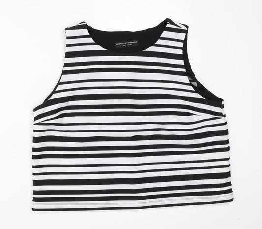 Dorothy Perkins Womens Black Striped  Basic Blouse Size 16