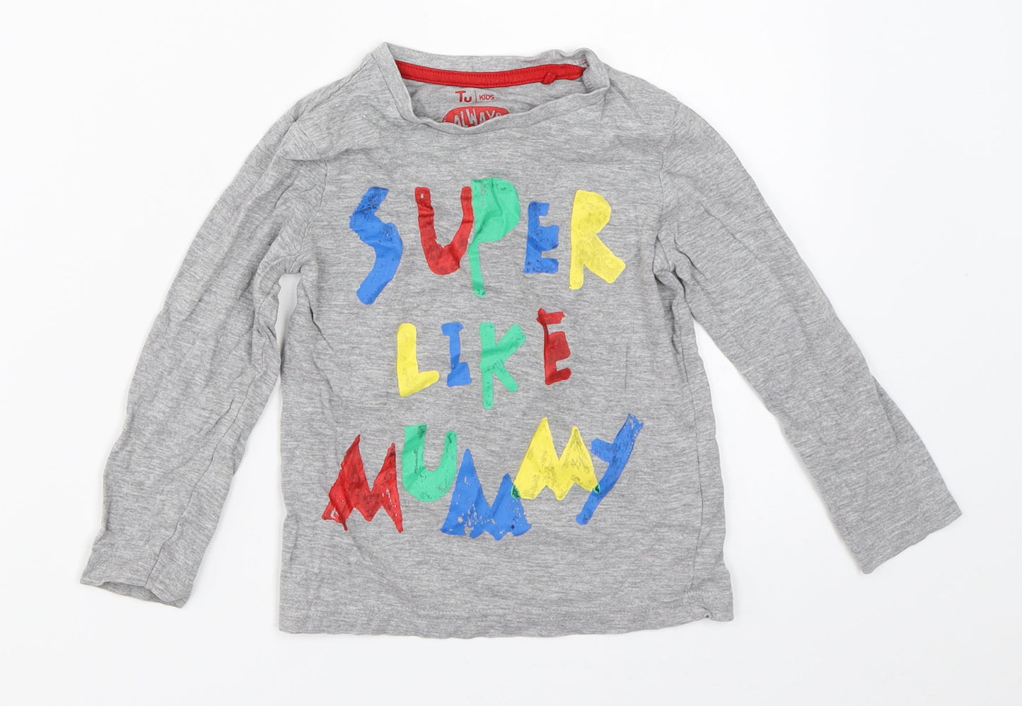 TU Boys Grey   Basic T-Shirt Size 18-24 Months