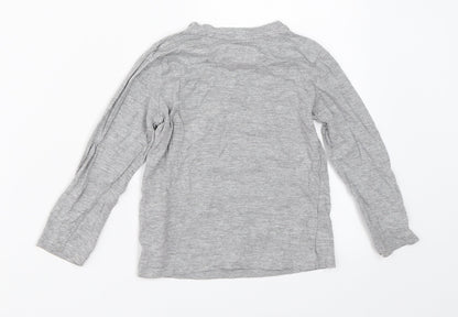 Back view of Tu boys’ grey basic t-shirt, size 18-24, months