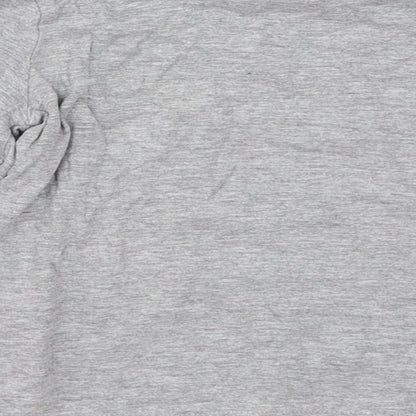 Brand and care label for Tu boys’ grey basic t-shirt, size 18-24, months
