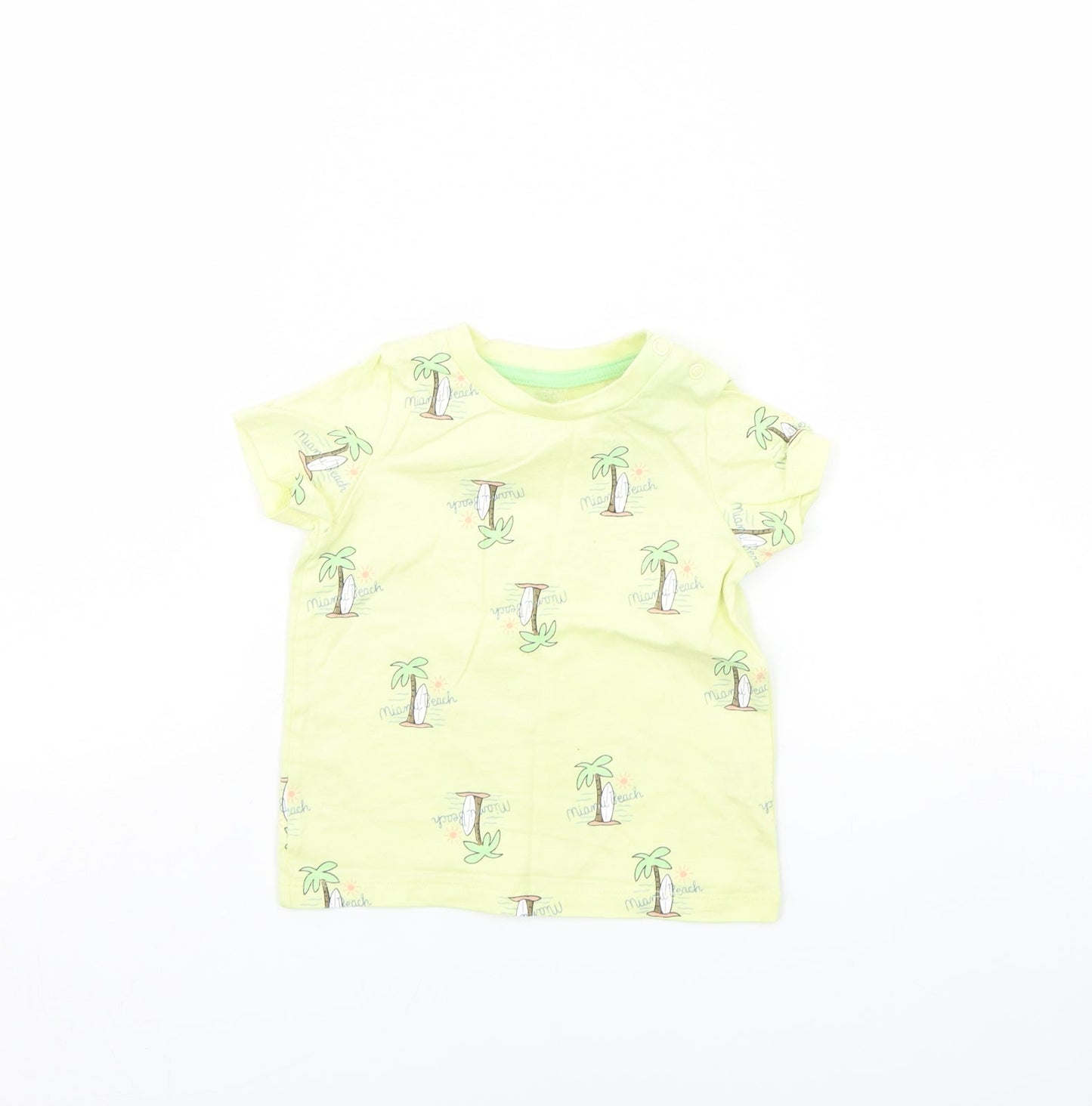 Fred & Flo Baby Yellow Spotted  Basic T-Shirt Size 9-12 Months  - Miami Beach