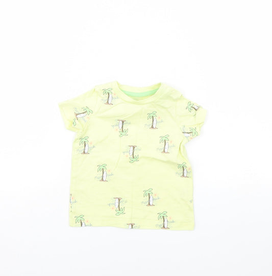 Fred & Flo Baby Yellow Spotted  Basic T-Shirt Size 9-12 Months  - Miami Beach