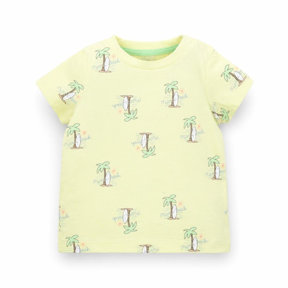 F&F Baby Yellow Spotted  Basic T-Shirt Size 9-12 Months  - Miami Beach