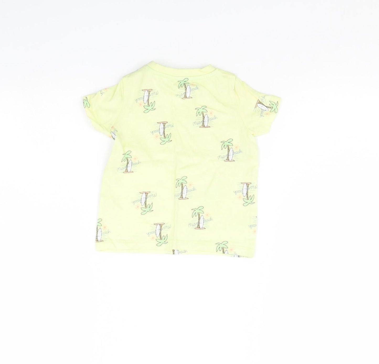 Fred & Flo Baby Yellow Spotted  Basic T-Shirt Size 9-12 Months  - Miami Beach