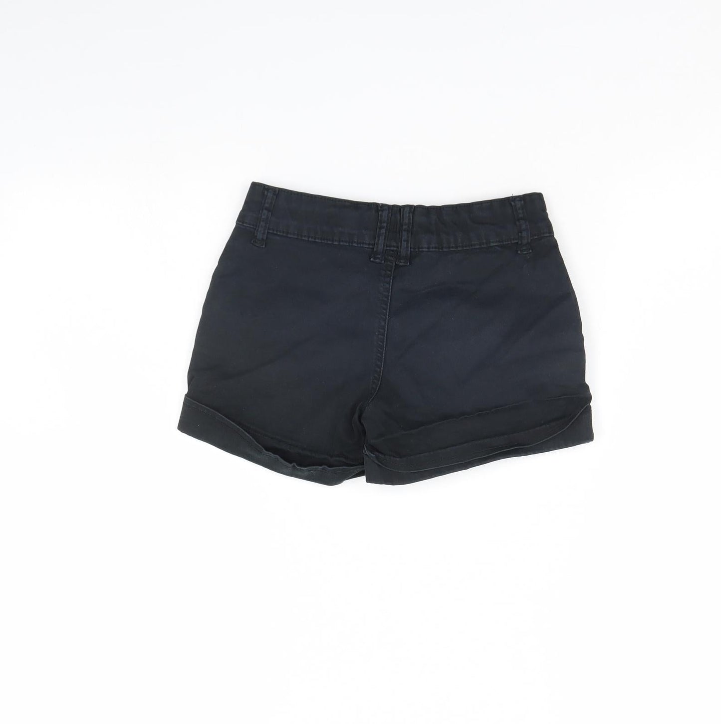 Preworn Girls Black  Denim Cut-Off Shorts Size 8 Years