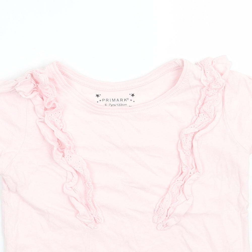 Priark Girls Pink   Basic T-Shirt Size 6-7 Years