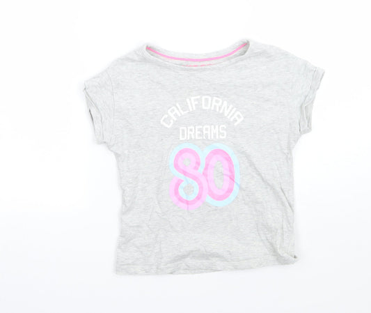 Marks and Spencer Girls Grey   Basic T-Shirt Size 5-6 Years