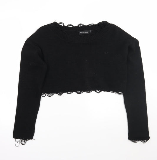 PRETTYLITTLETHING Womens Black   Pullover Jumper Size S