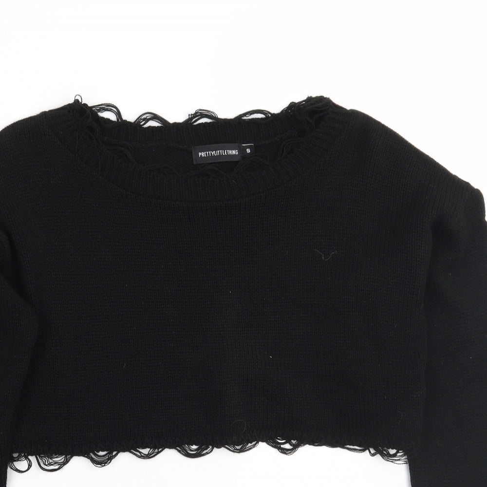 PRETTYLITTLETHING Womens Black   Pullover Jumper Size S