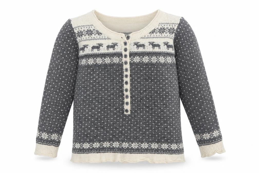 Heritage Girls Grey Polka Dot  Pullover Jumper Size S