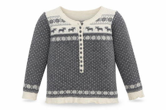 Heritage Girls Grey Polka Dot  Pullover Jumper Size S