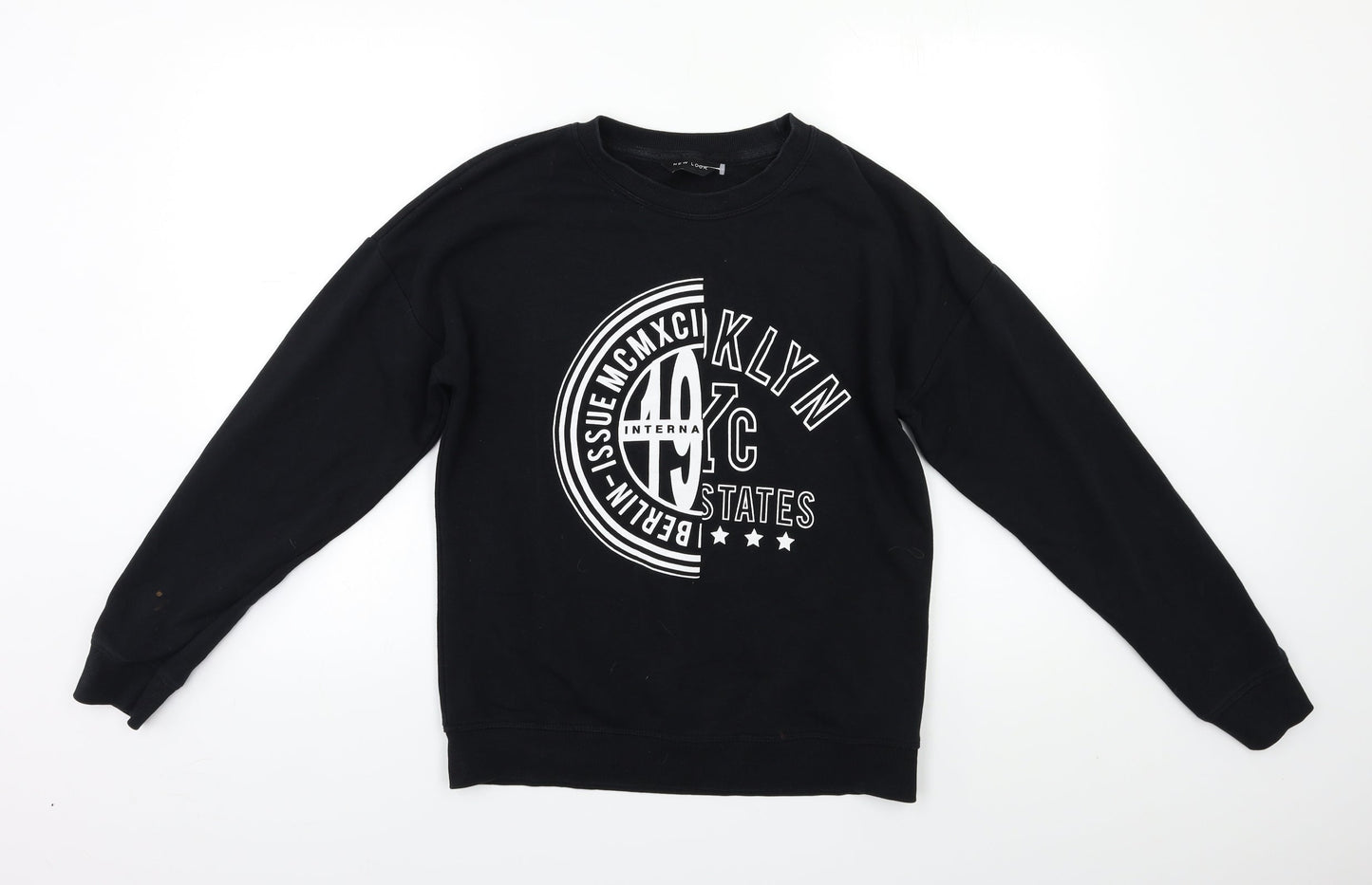 New Look Womens Black   Pullover Sweatshirt Size 10