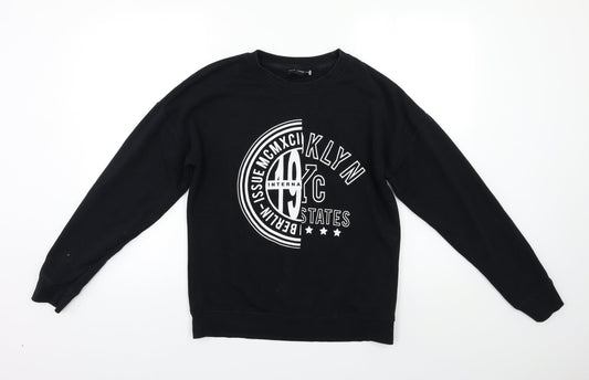 New Look Womens Black   Pullover Sweatshirt Size 10