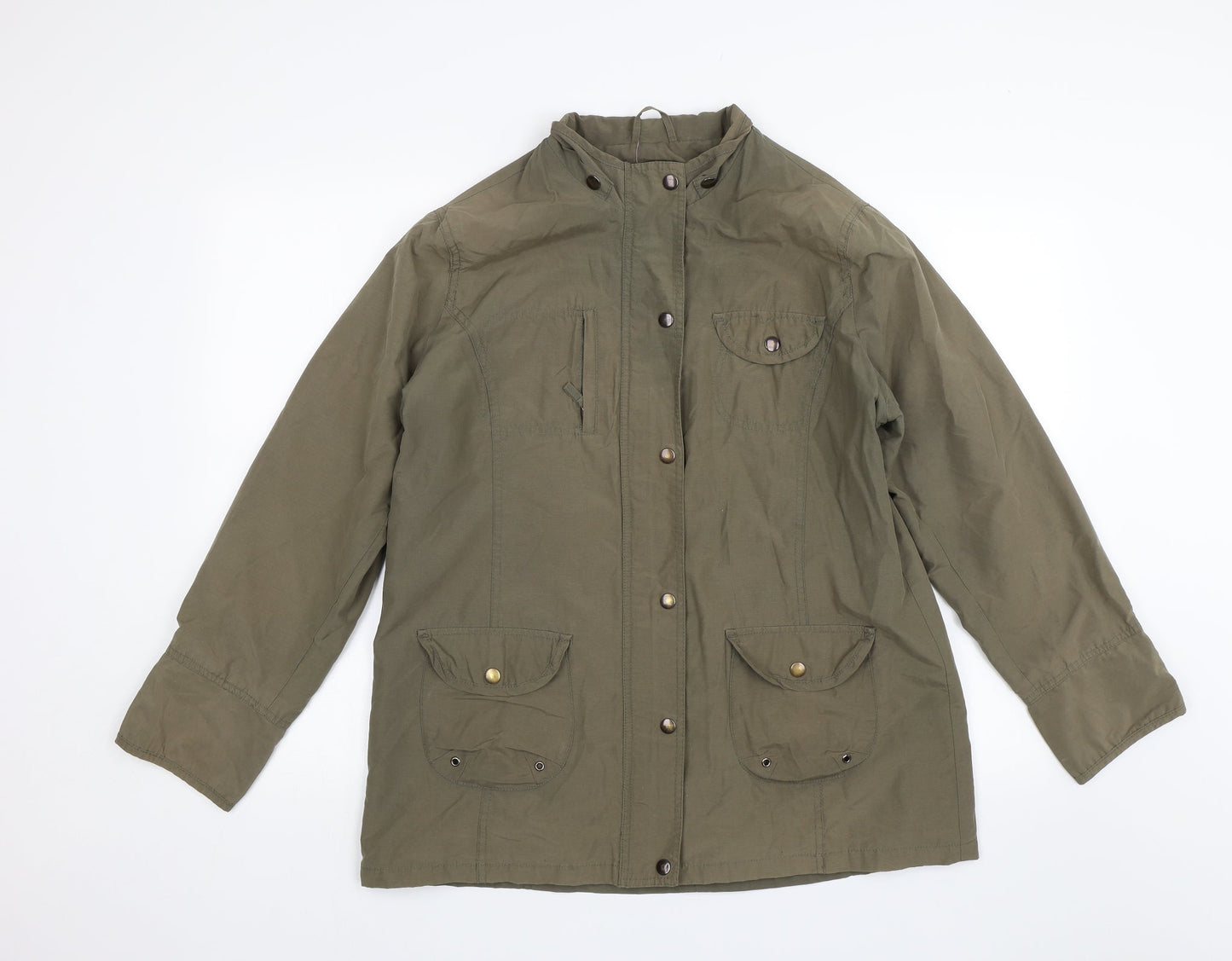Casual Comfort Womens Green   Windbreaker Jacket Size 14