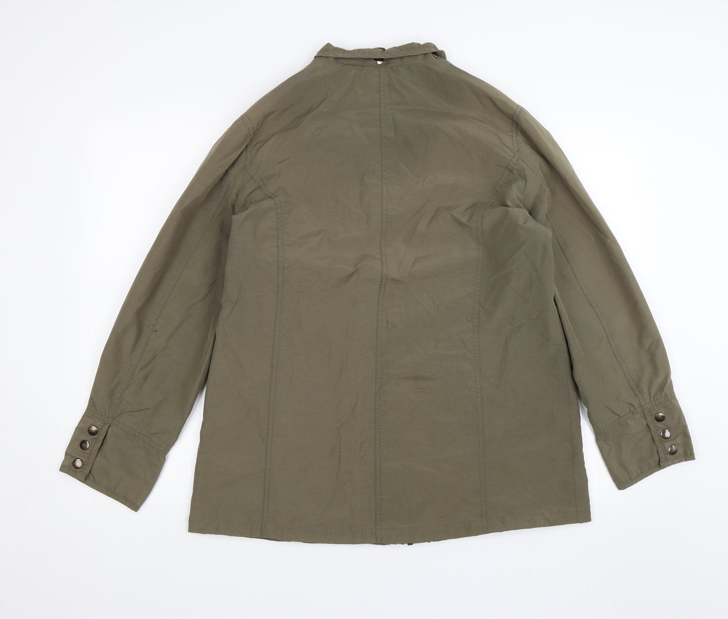 Casual Comfort Womens Green   Windbreaker Jacket Size 14