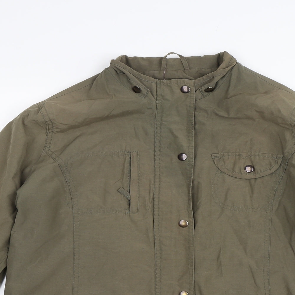 Casual Comfort Womens Green   Windbreaker Jacket Size 14