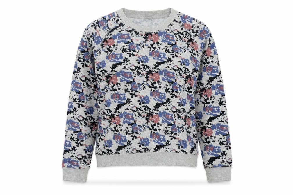 Loungewear Womens Grey Floral  Pullover Jumper Size M