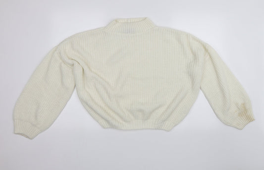 PRETTYLITTLETHING Womens White   Pullover Jumper Size M