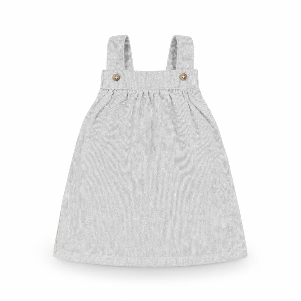 Marks & Spencer Girls Silver  Corduroy Pinafore/Dungaree Dress  Size 3-6 Months