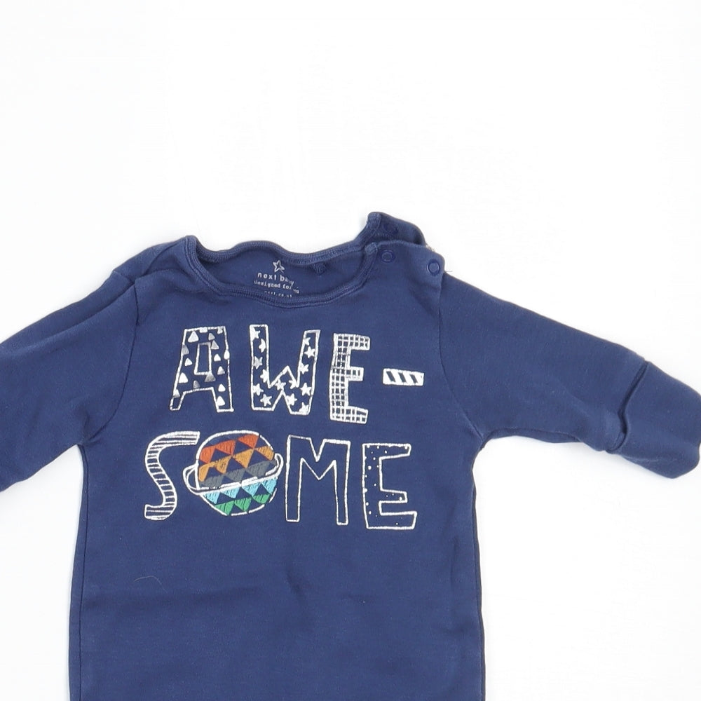 NEXT Boys Blue   Babygrow One-Piece Size Newborn  - BUILT IN MITTENS