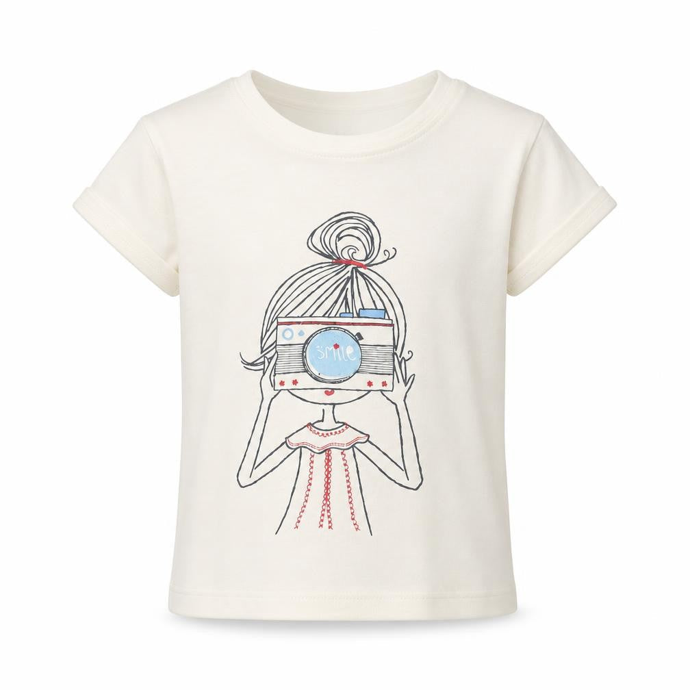 Gap Girls Ivory   Basic T-Shirt Size 2 Years  - smile