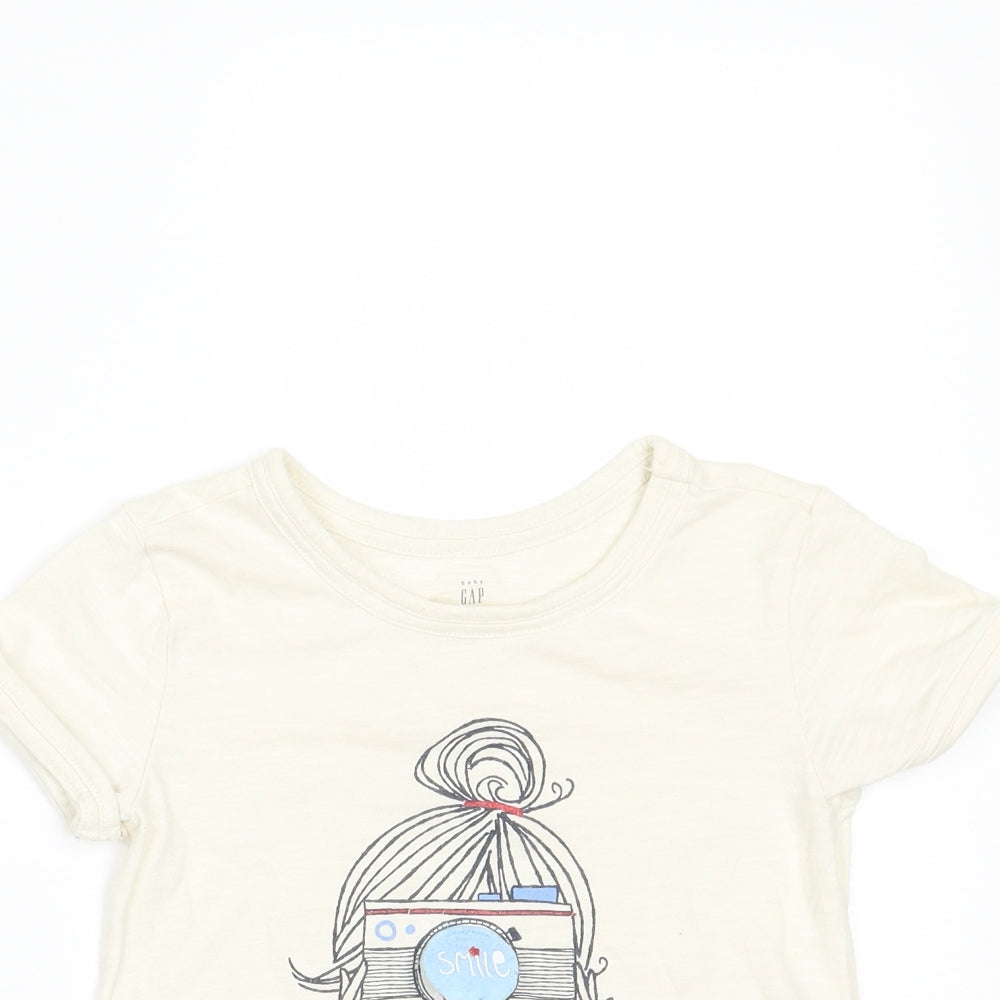Gap Girls Ivory   Basic T-Shirt Size 2 Years  - smile
