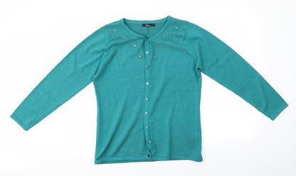 Bonmarché Womens Blue Cardigan Jumper Size S