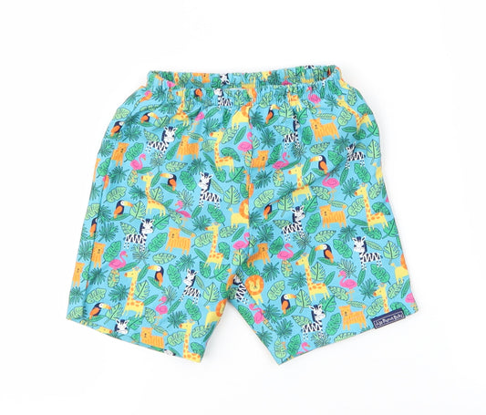 JoJo Maman Bébé Baby Multicoloured Animal Print  Cropped Trousers Size 9-12 Months  - Animals