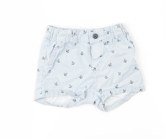 H&M Baby Blue Striped  Cropped Trousers Size 3-6 Months