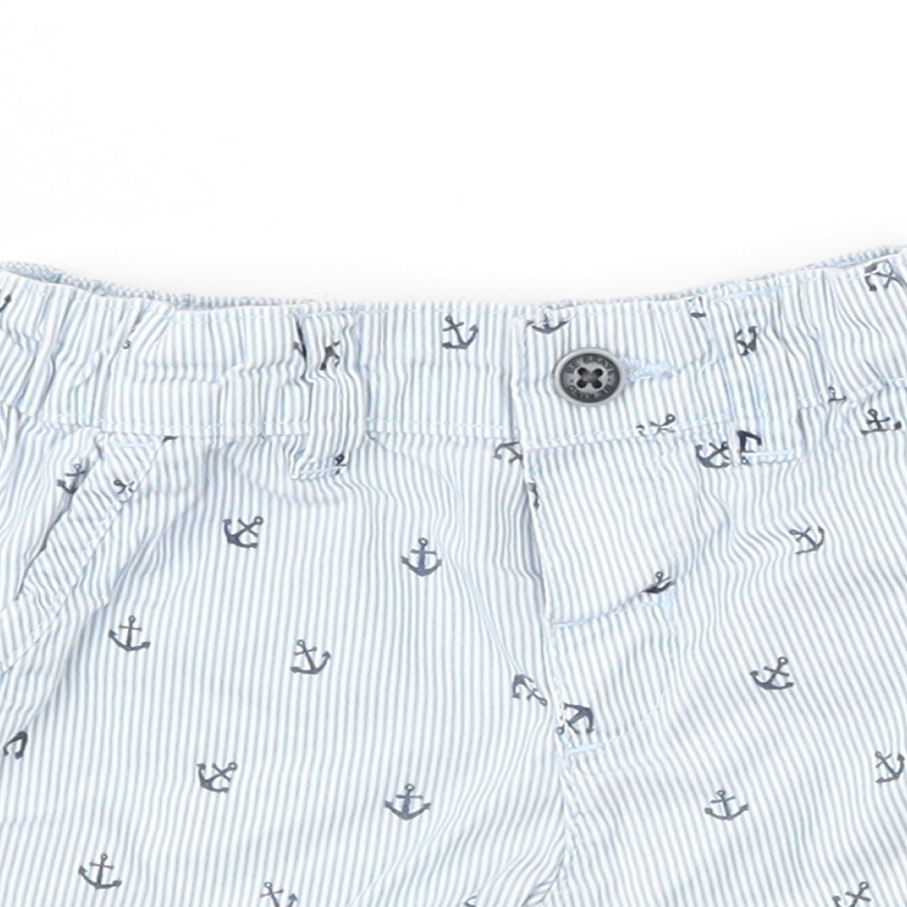 H&M Baby Blue Striped  Cropped Trousers Size 3-6 Months