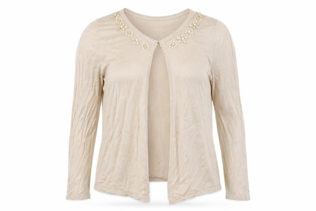 Bonmarché Womens Beige Cardigan Jumper Size 8