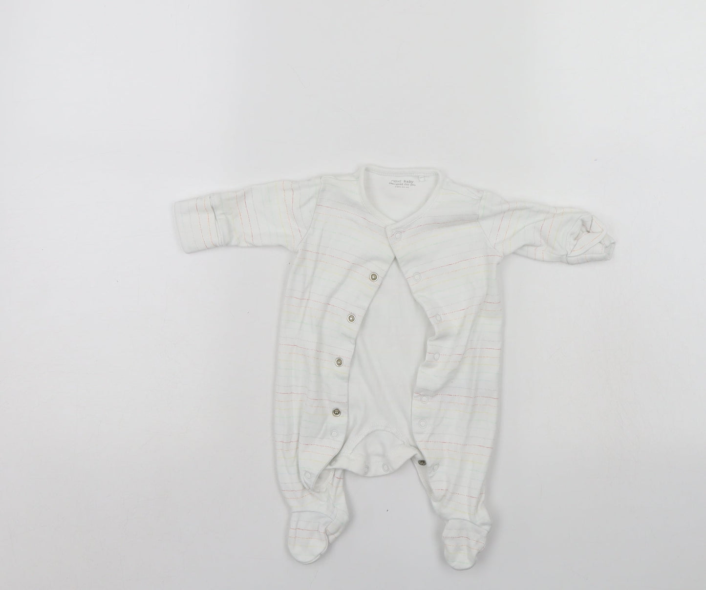 NEXT Baby White Striped  Babygrow One-Piece Size Newborn