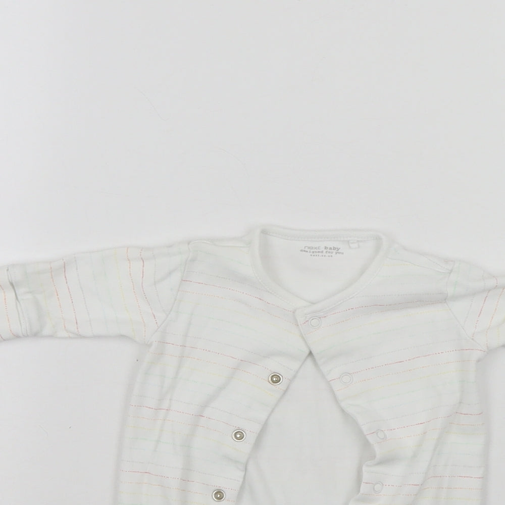 NEXT Baby White Striped  Babygrow One-Piece Size Newborn