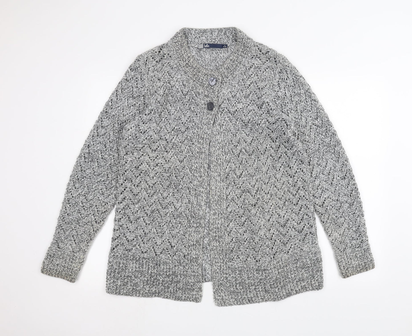 ISLE Womens Grey   Jacket Coatigan Size L