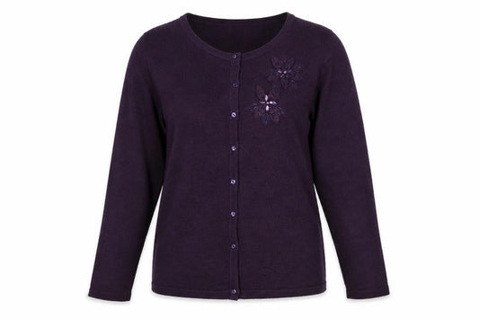 ISLE Womens Purple   Cardigan Jumper Size M