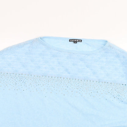 Casamia Womens Blue Basic T-Shirt Size M