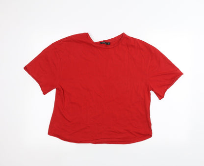 Boohoo Womens Red   Basic T-Shirt Size L
