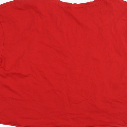 Boohoo Womens Red   Basic T-Shirt Size L
