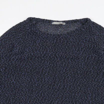 Close-up detail of Atmosphere women’s blue jumper, size UK 14