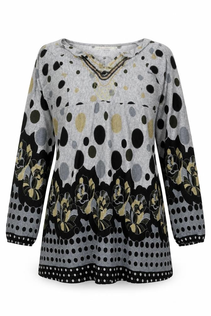 Just Addict Womens Grey Polka Dot  Pullover Jumper Size L