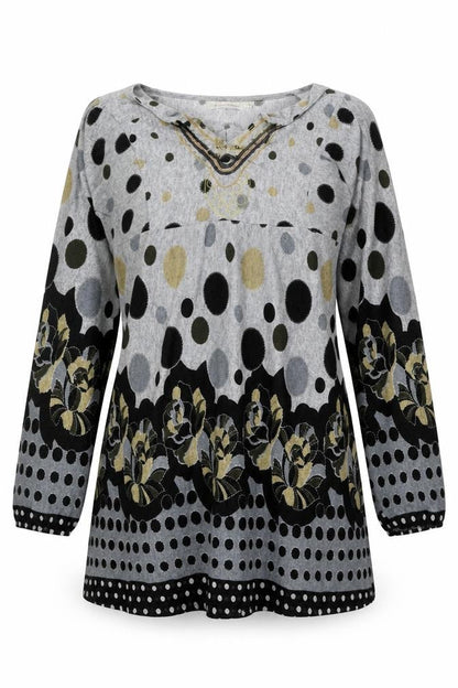 Just Addict Womens Grey Polka Dot  Pullover Jumper Size L