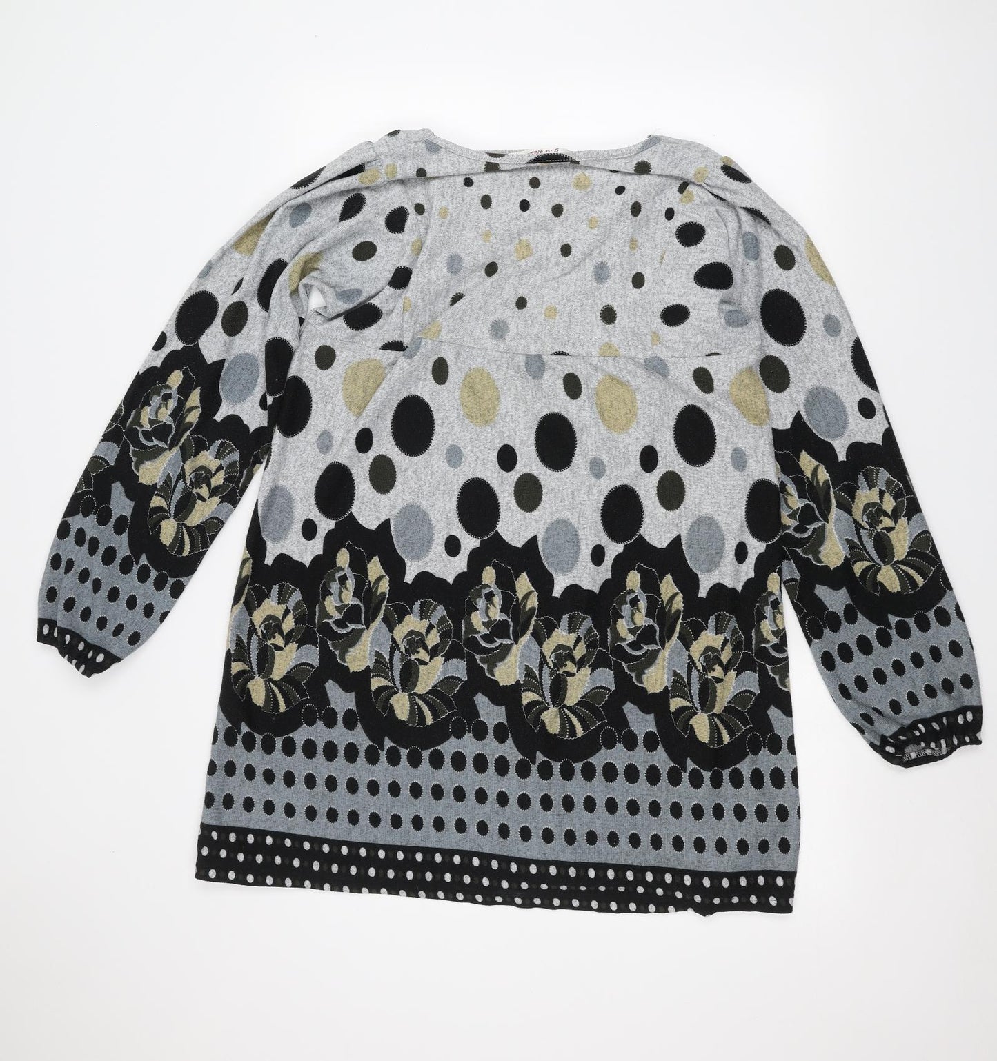 Just Addict Womens Grey Polka Dot  Pullover Jumper Size L