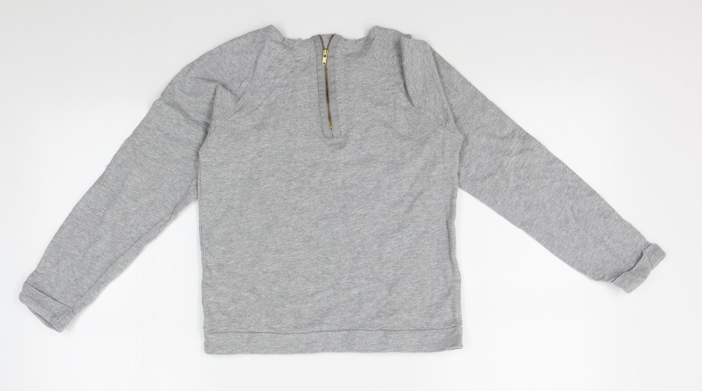 TU Girls Grey   Pullover Jumper Size 11 Years  - embellished collar